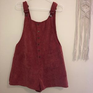 Trendy overalls/ romper- Burt orange